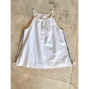 Crewcuts girls NWT white linen/cotton sleeveless top, 8yrs